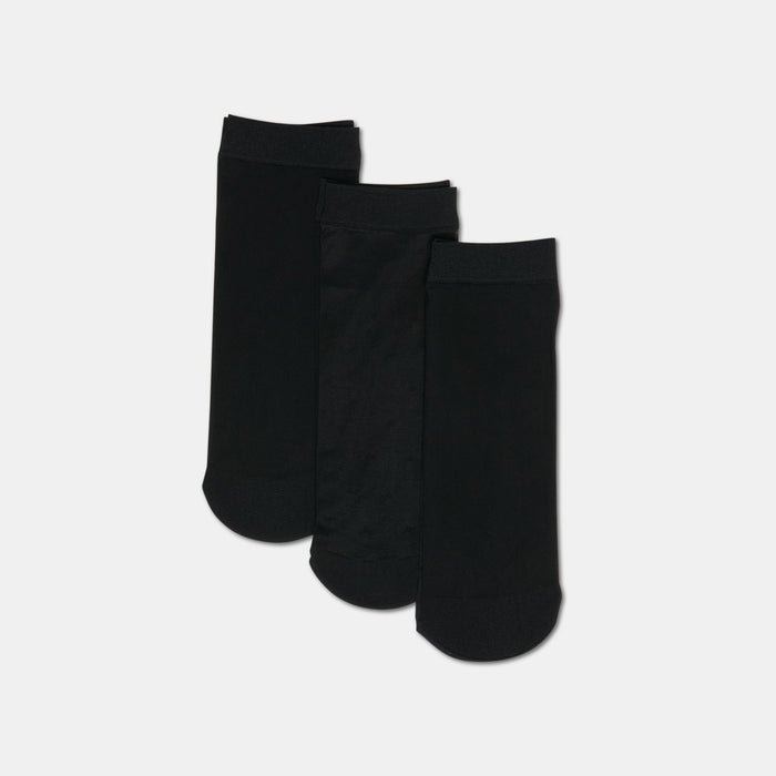 3 PACK DITSY DOT SHEER ANKLET SOCKS BLACK