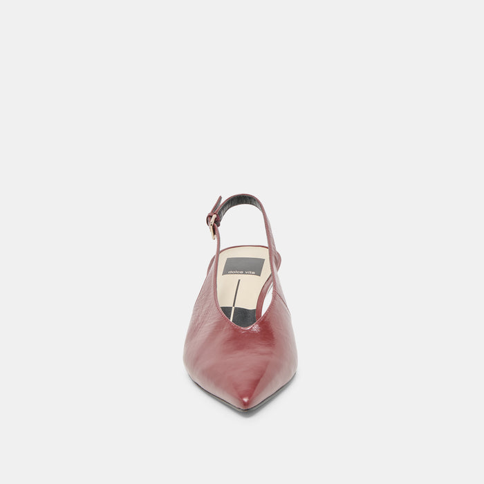 ALENNA HEELS OXBLOOD CRINKLE PATENT