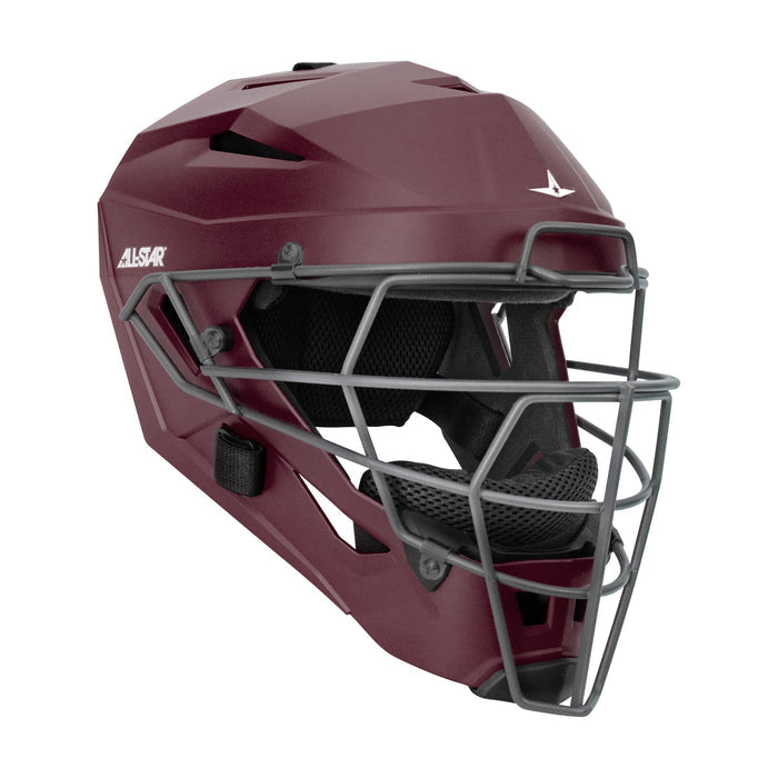 All-Star Matte Pro Catcher's Helmet - Maroon