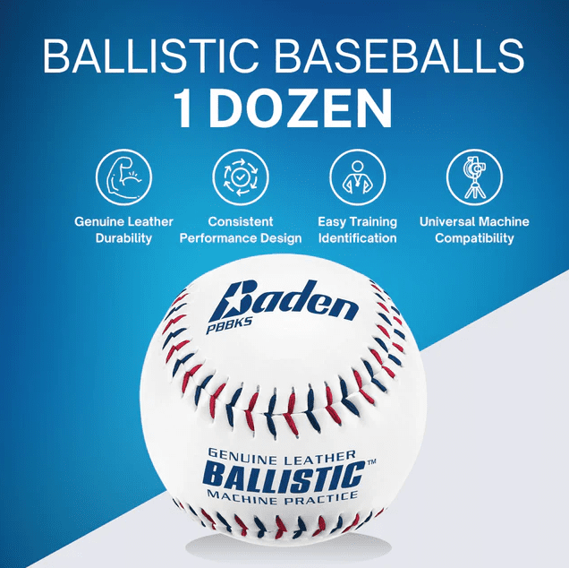 Baden Official Ballistic™ Pitching Machine Baseball - Dozen — Baseballs (image 3)