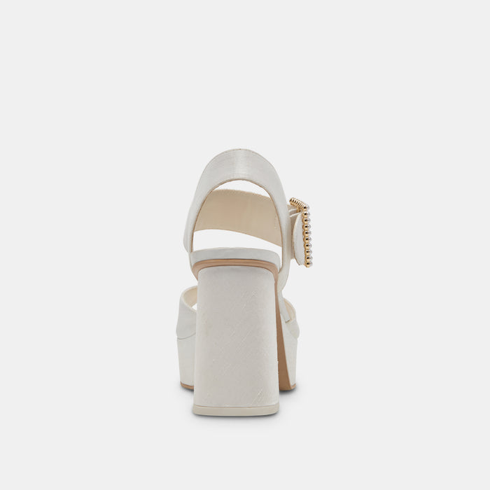 BOBBY PEARL HEELS WHITE PEARLS