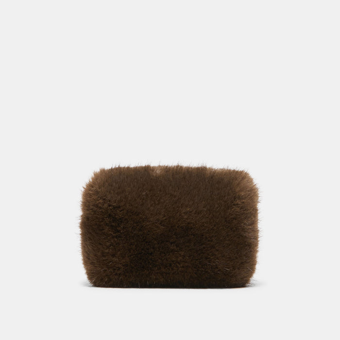 BRINDI CROSSBODY WALLET MINK FAUX FUR