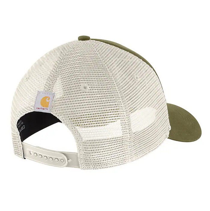 Carhartt canvas logo C cap in dark bronzed green, alternate product view