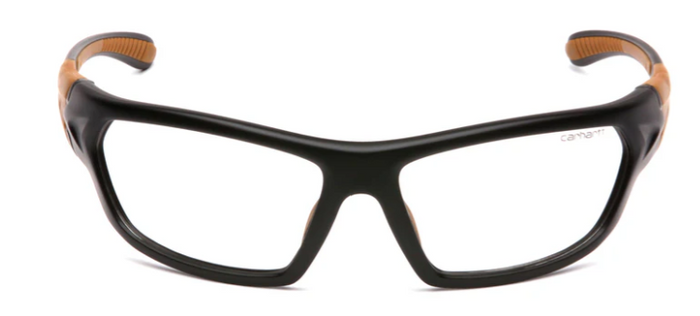 Pyramex Carbondale anti-fog safety glasses, alternate view of the half frame and temples