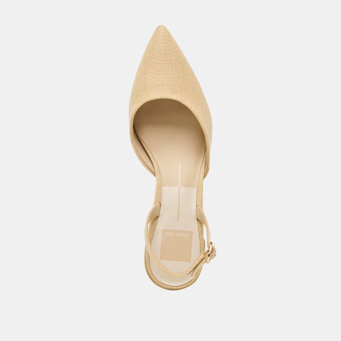 CAREL HEELS LIGHT NATURAL RAFFIA