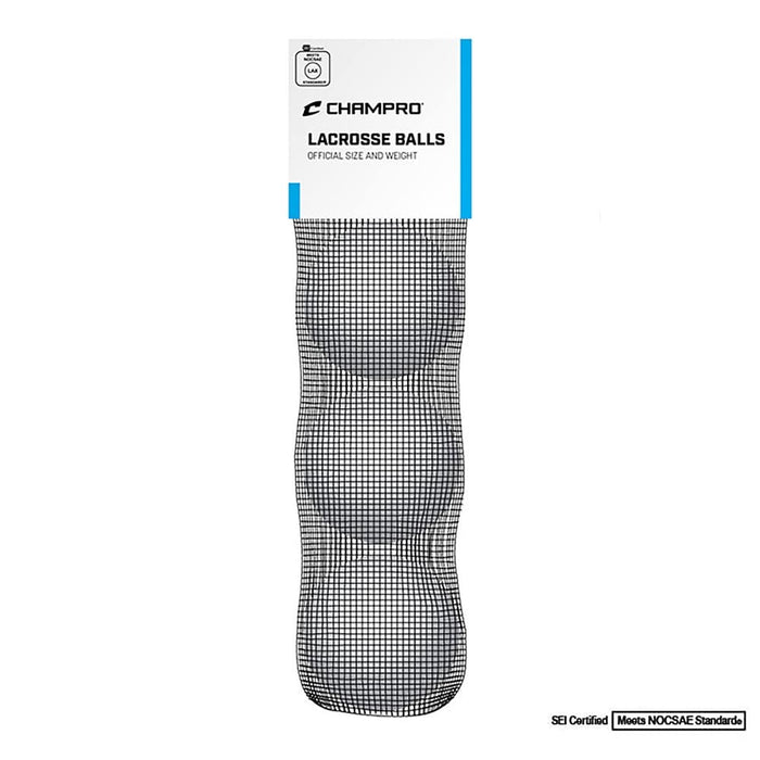 Champro NOCSAE Lacrosse Balls - 3-Pack Retail Packaged - White