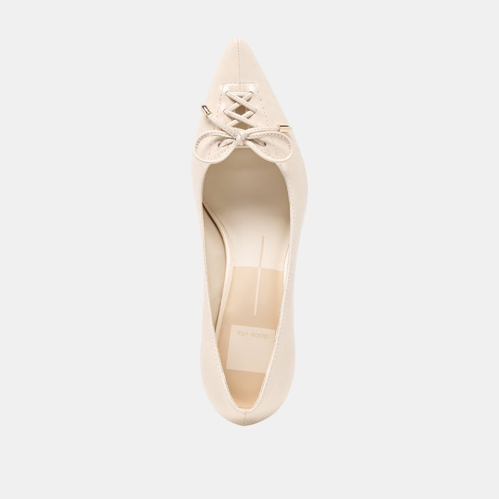 CLARIE HEELS BONE CRINKLE PATENT LEATHER