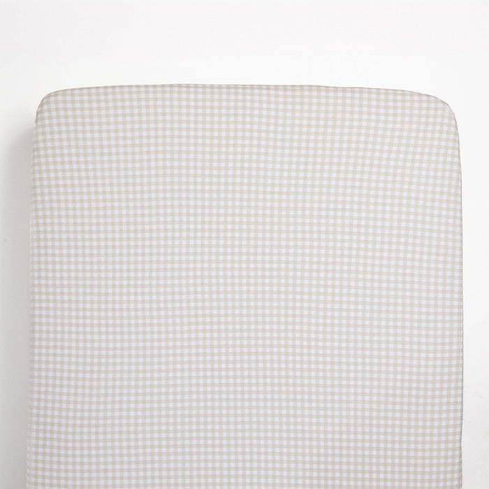 Cotton Jersey Fitted Sheet - Cream Gingham