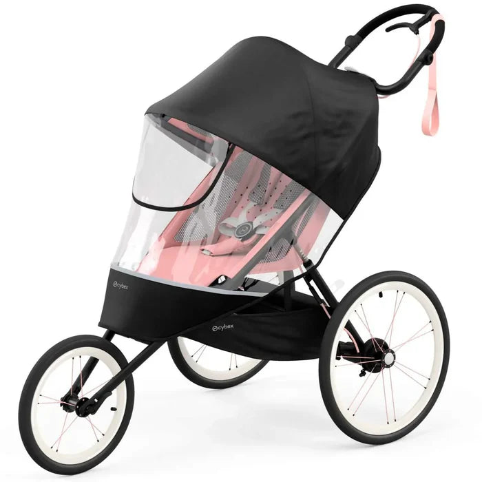 Rain cover for Cybex AVI Stroller in Bleached Pink and Silver Pink, perfect for stroller accessories.