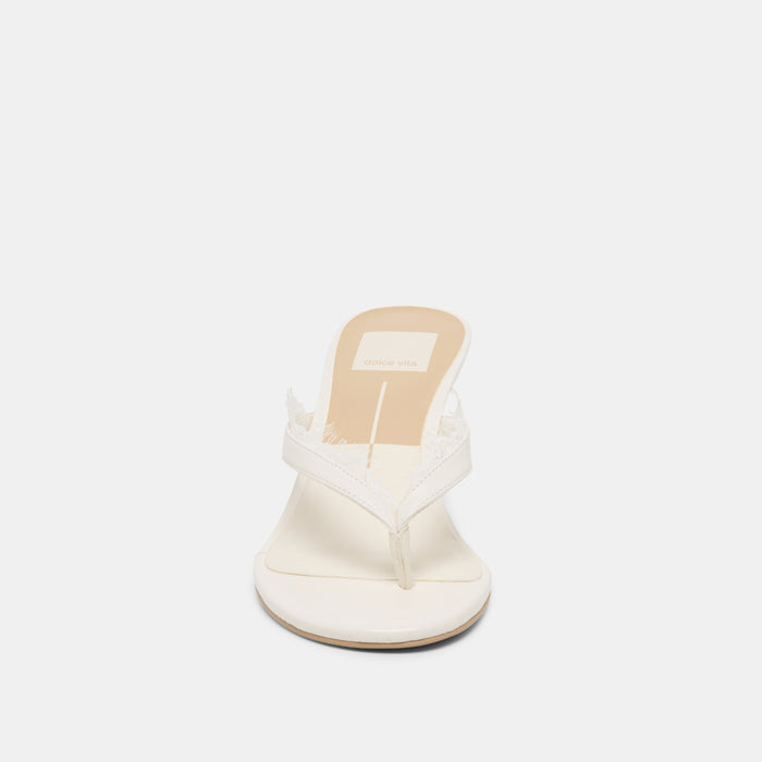 DAKSIE LACE HEELS TRUE WHITE LEATHER