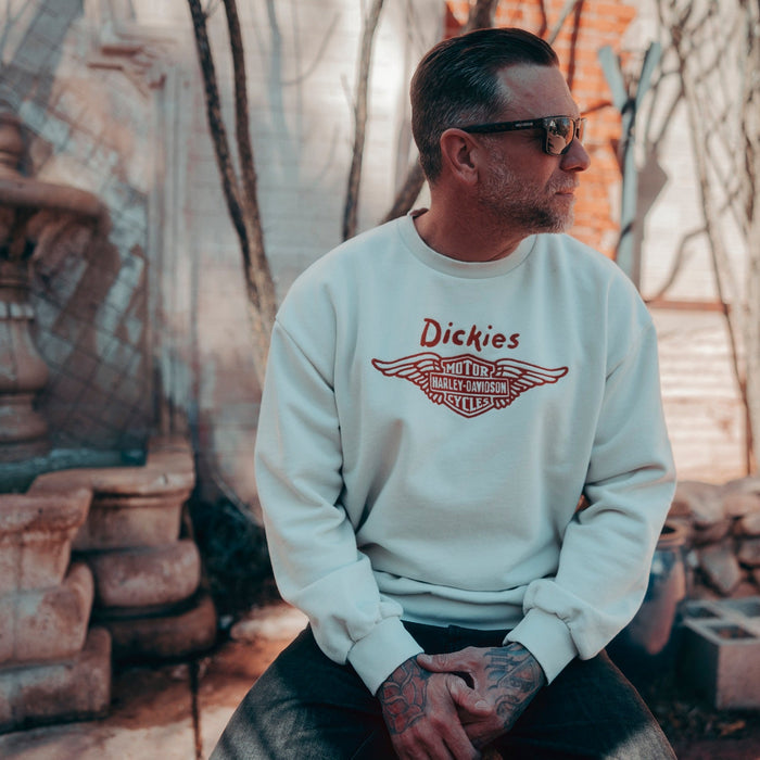 Dickies x Harley-Davidson boxy fit crew sweatshirt in bone, additional product view