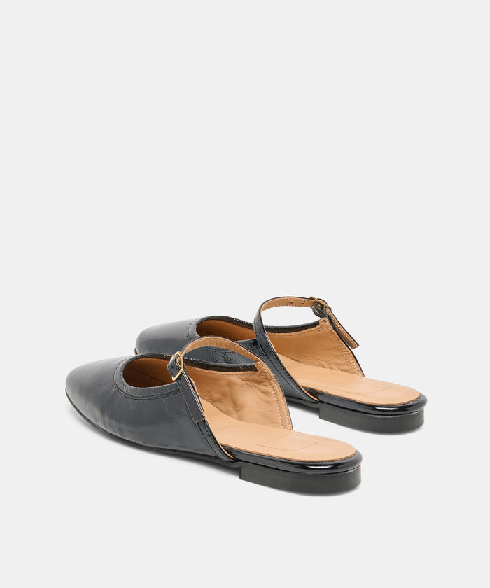 ELIO FLATS BLACK LEATHER