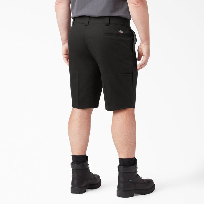 Dickies FLEX cooling work shorts in black, second waistband detail