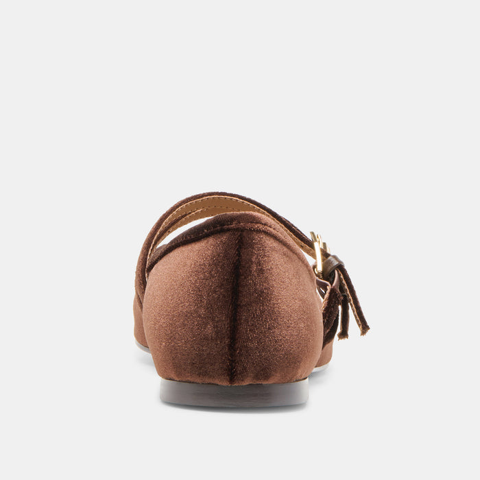 GIBSEN BALLET FLATS CHOCOLATE VELVET
