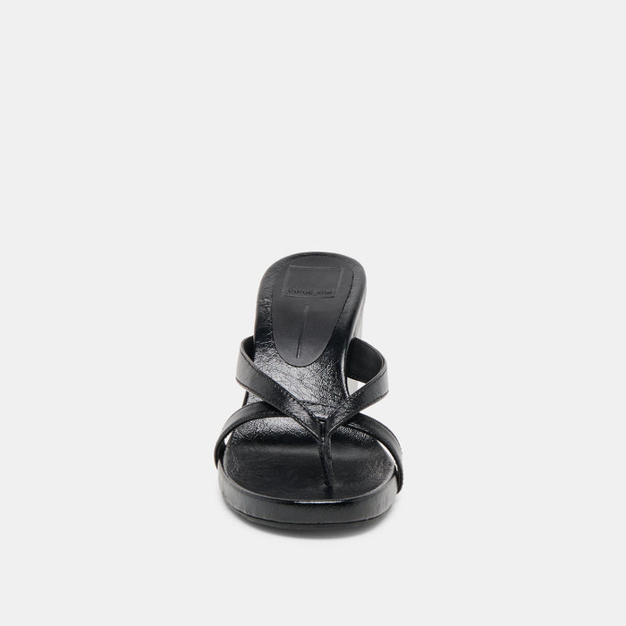 HELAN WEDGES BLACK LEATHER