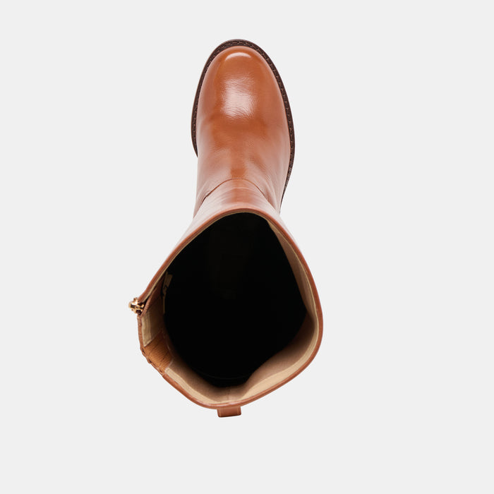 LUCYLE WIDE CALF BOOTS TAN LEATHER
