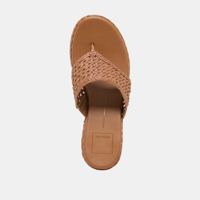RIPPLE HEELS MID BROWN RAFFIA