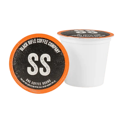Black Rifle Coffee Silencer Smooth coffee rounds, close-up of the single serve rounds