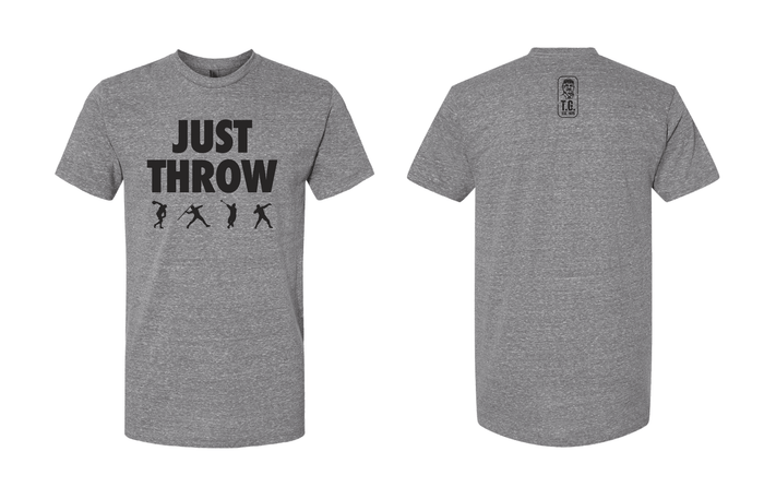 ST1 Sports Bella + Canvas Just Throw - Track Guy Foundation — T-Shirts