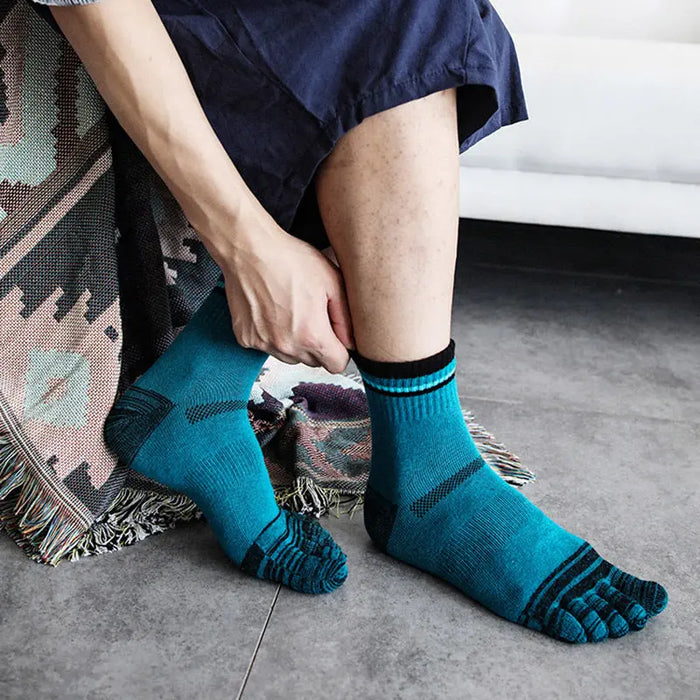 Stripes Black Sports Toe Socks Gift Box Pantsnsox