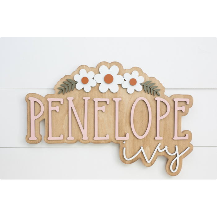 Sugar + Maple Bubble Wood Sign | Flower