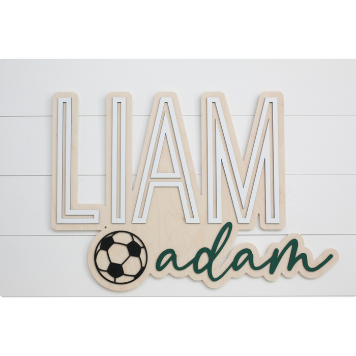 Sugar + Maple Bubble Wood Sign | Soccer