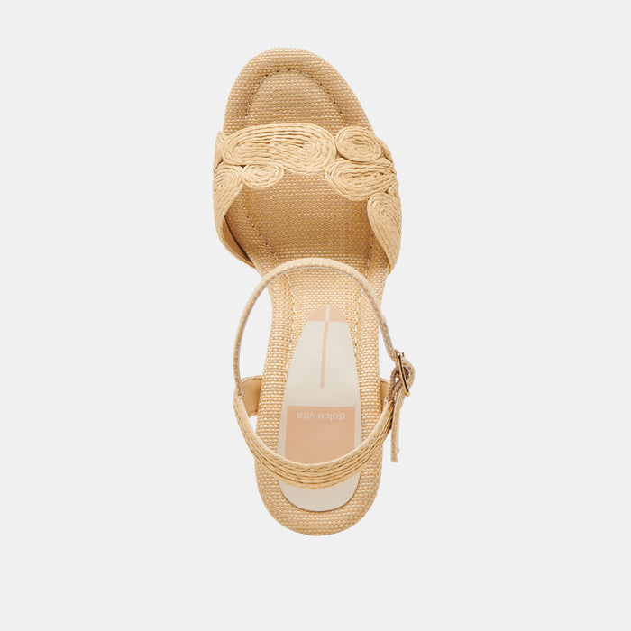 TINAYA HEELS LT NATURAL RAFFIA