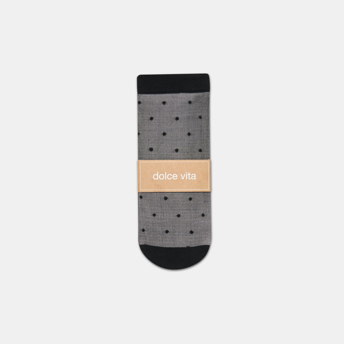 3 PACK DITSY DOT SHEER ANKLET SOCKS BLACK