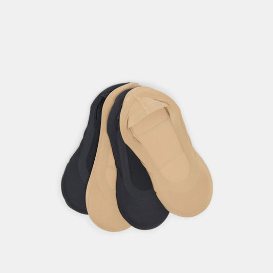 4 Pack No-Show Neutral Cushioned Socks | Dolce Vita
