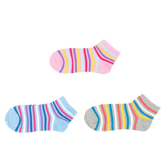 4 Pack Women Stripe Ankle Colorful Casual Cotton Creative Socks Size 2-8 Sunfort