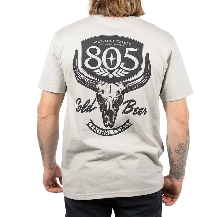 805 Outlaw short sleeve graphic tee by Fasthouse in light gray, alternate product view