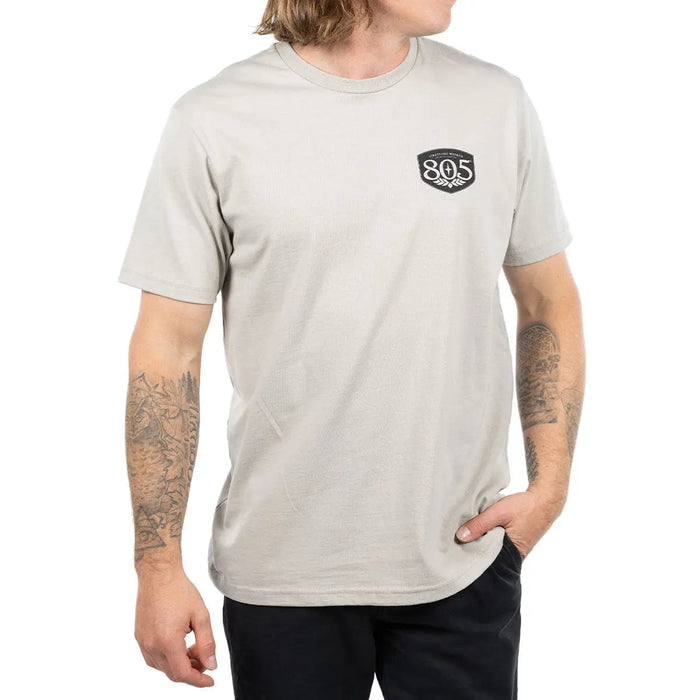 805 Outlaw graphic tee by Fasthouse in light gray, additional product view of the print