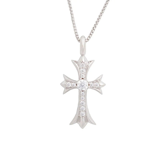 925 Silver Bezel-Set Diamond Cross Pendant Necklace - Secure Everyday Comfort Design Crushes.