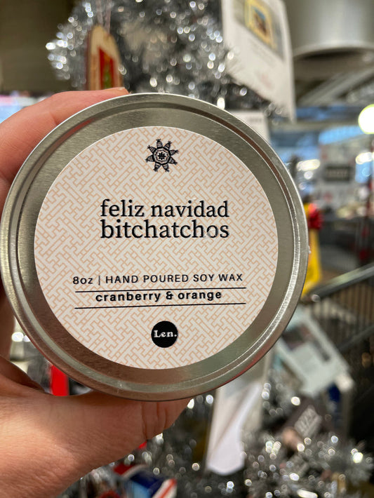 Soy Candle Tins 8 Oz Holiday Collection  Feliz Navidad Bitchachos