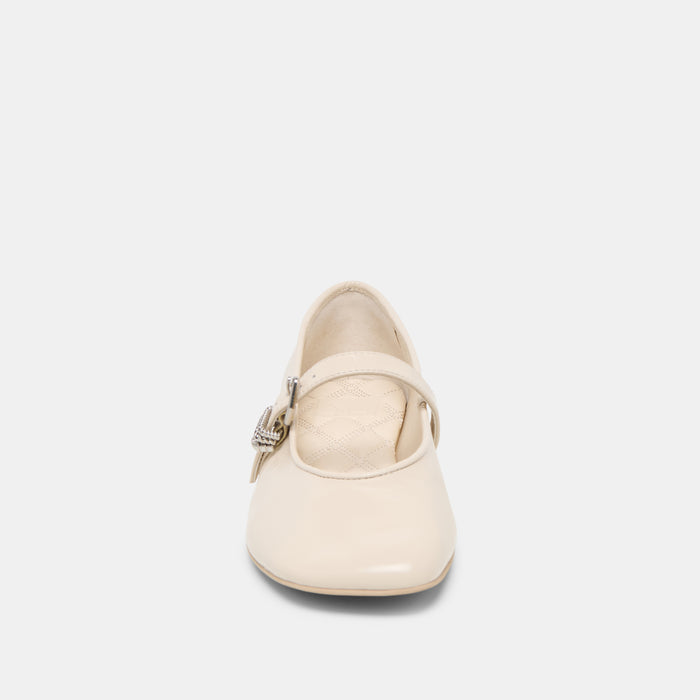 ALIZZA BALLET FLATS CREME CRINKLE PATENT