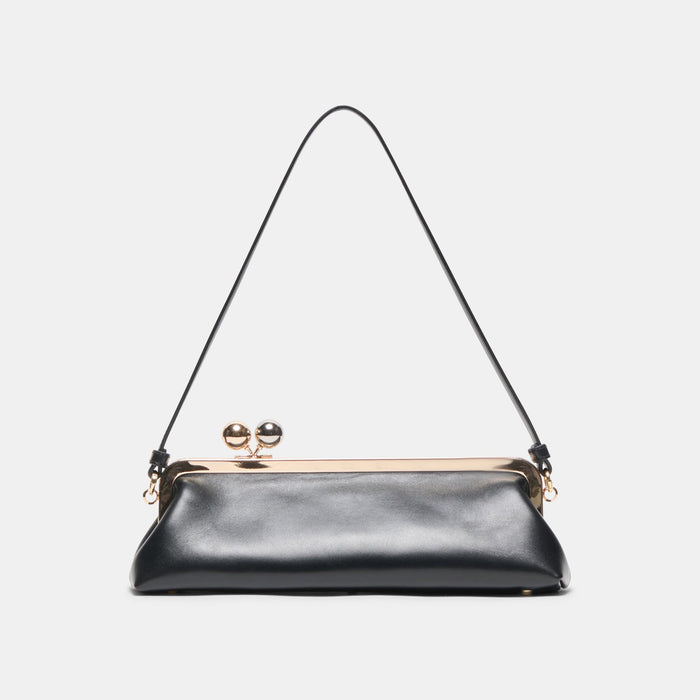 AMBRIAA Black Leather Baguette Shoulder Bag | Dolce Vita