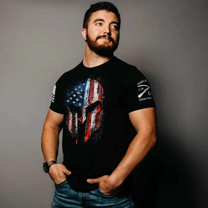 Grunt Style American Spartan 2.0 t-shirt in black, lifestyle image