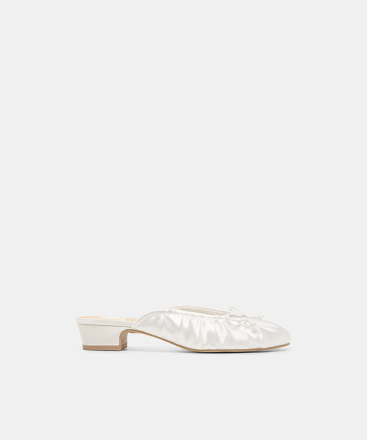 ARDENA SATIN True White Satin Bridal Ballet Heels | Dolce Vita