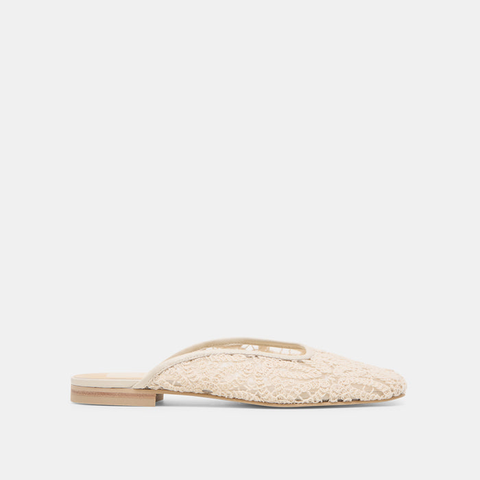 Aubrie Ivory Macrame Mesh Flats | Dolce Vita