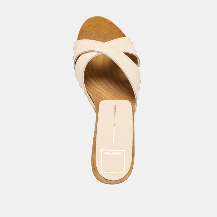 AVERIE HEELS BONE LEATHER