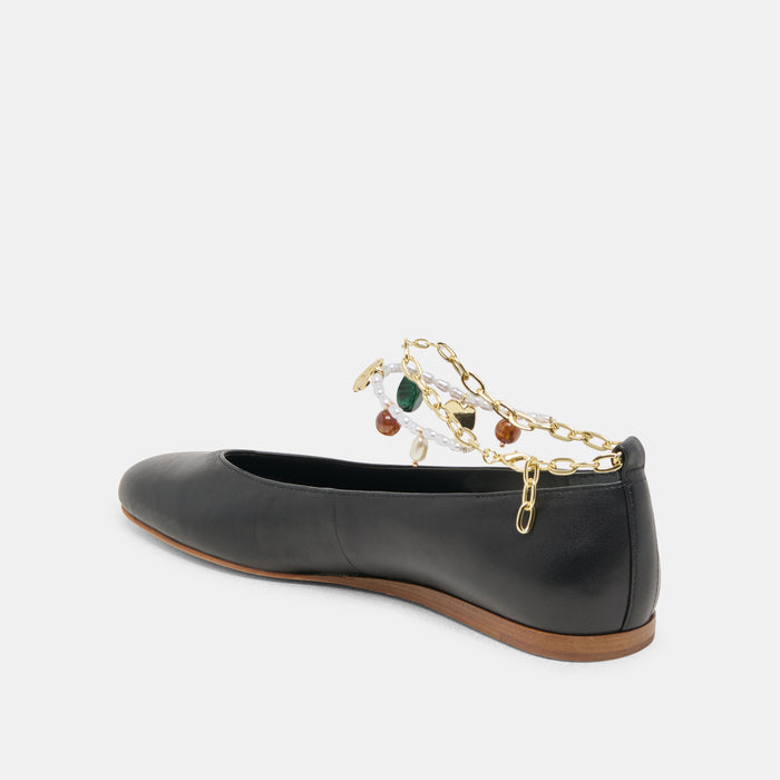 BAIDEN BALLET FLATS BLACK LEATHER