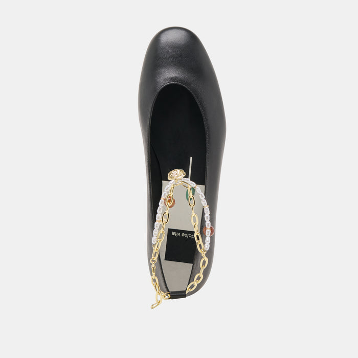 BAIDEN BALLET FLATS BLACK LEATHER