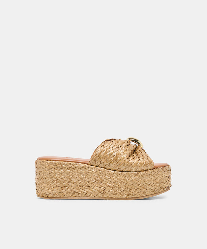 BARRIO Natural Raffia Platform Wedges | Dolce Vita
