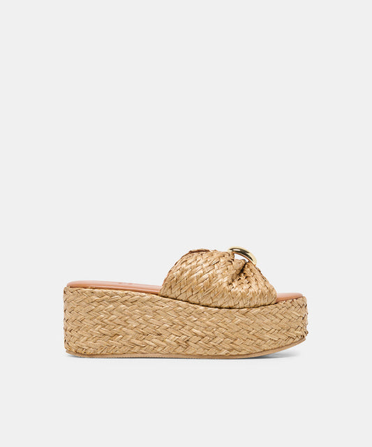 BARRIO Natural Raffia Platform Wedges | Dolce Vita