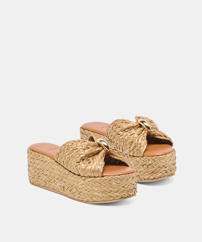 BARRIO WEDGES NATURAL RAFFIA