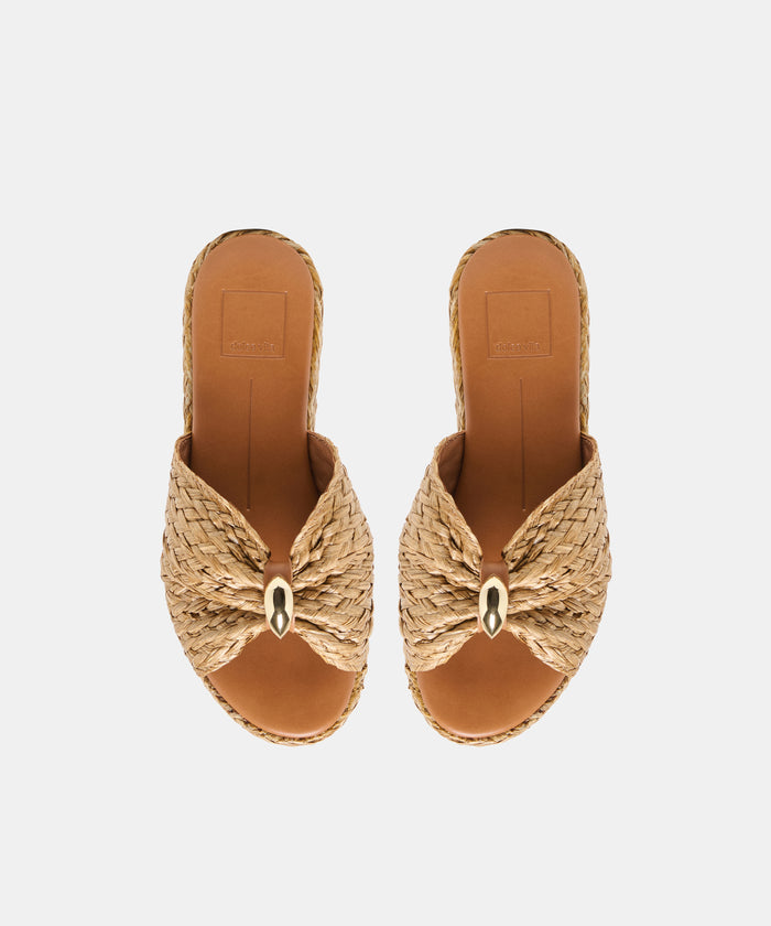 BARRIO WEDGES NATURAL RAFFIA