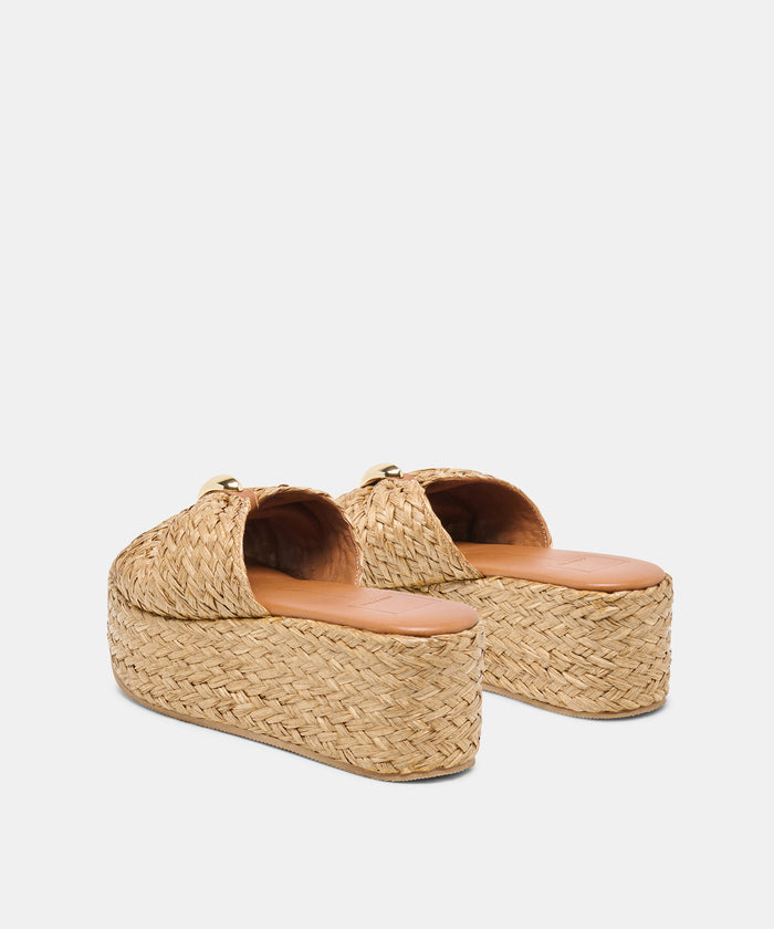 BARRIO WEDGES NATURAL RAFFIA