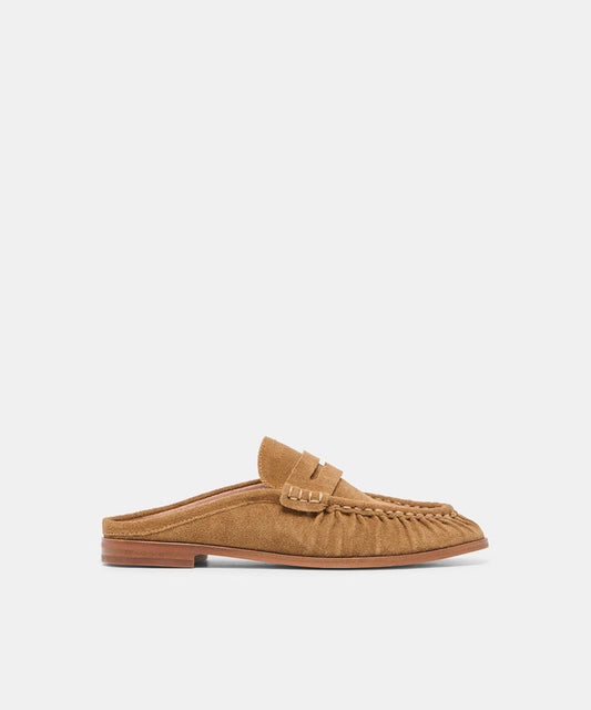BETZY Lt Brown Suede Closed-Toe Slip-On Loafers | Dolce Vita
