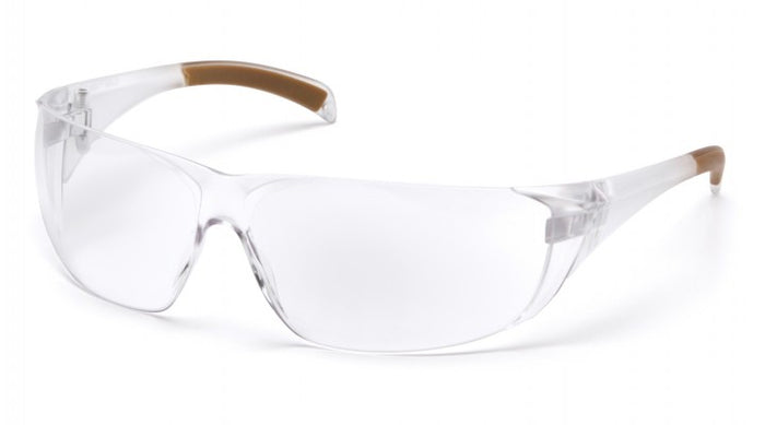 Pyramex Billings frameless lightweight safety glasses with clear temples and clear lens
