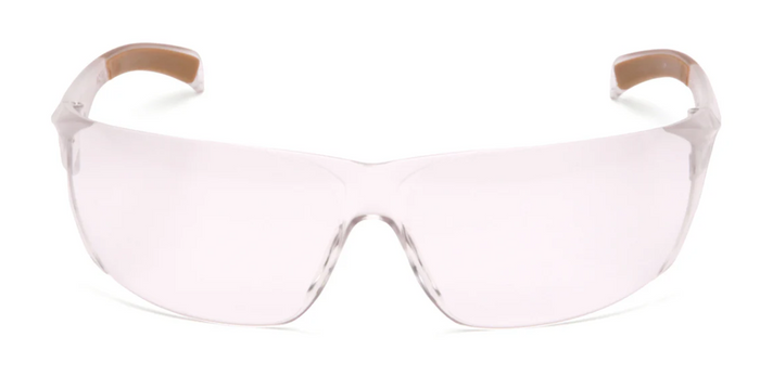 Pyramex Billings clear safety glasses, alternate view of the frameless lens and temples